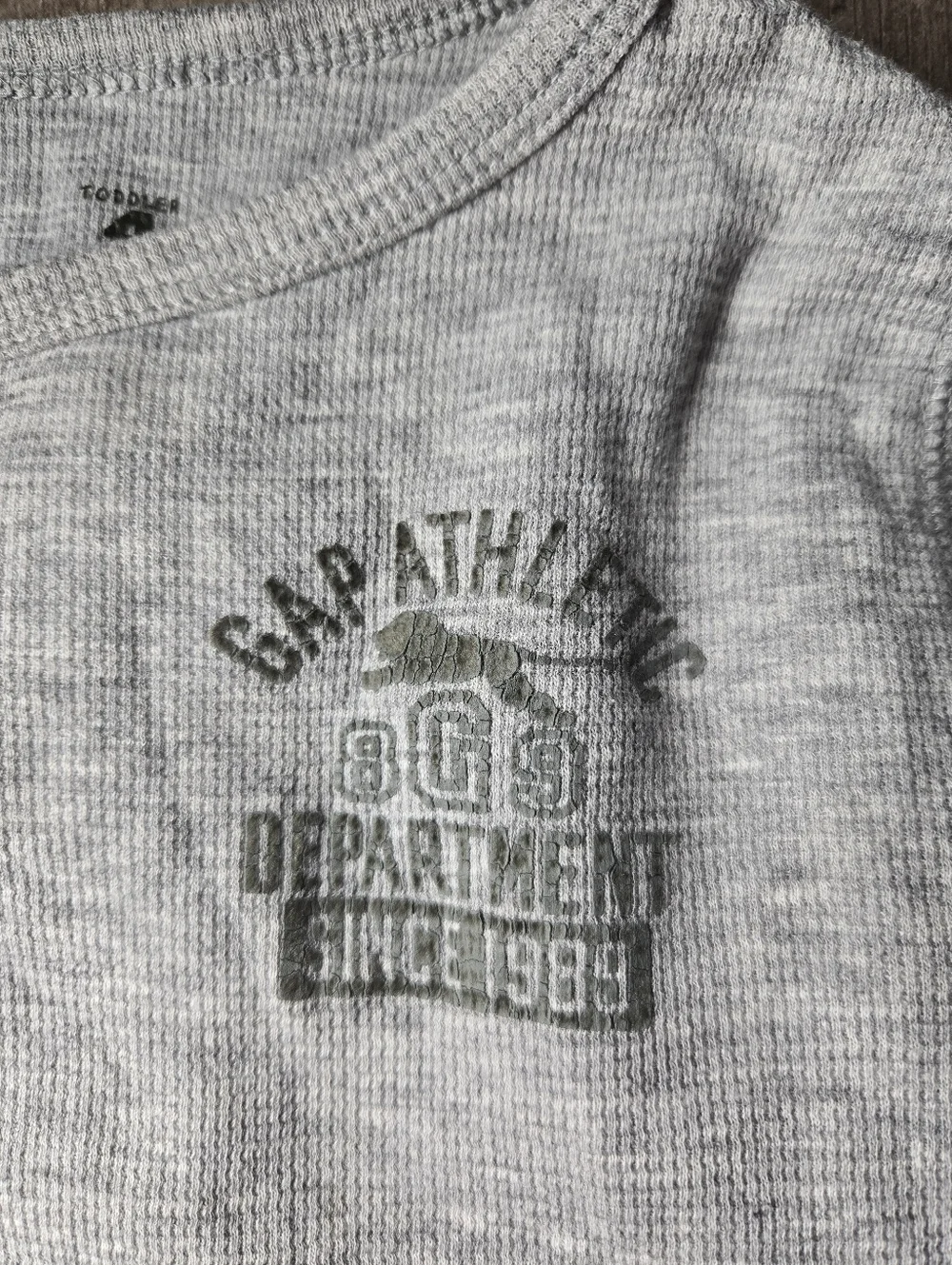 Baby Gap Gray Waffle Knit Long Sleeve Thermal Tee T-Shirt Size 4T Toddler Boy